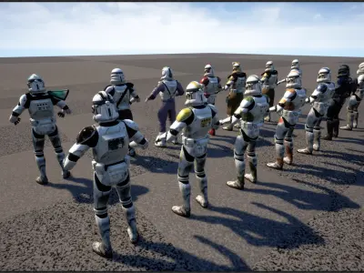 Clone Trooper Phase II Legion pack Low-poly 3D model