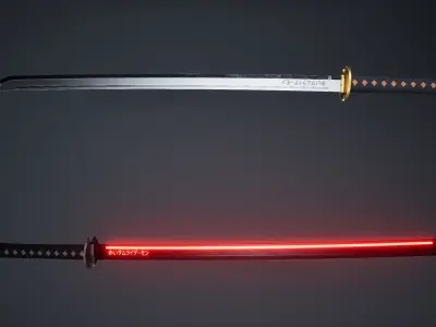 Katana Low-poly 3D model