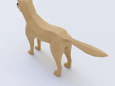 Dog 3d model polygonal Low-poly 3D model