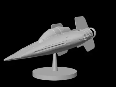Star Wars RZ-1 A-wing interceptor with base 3D print model