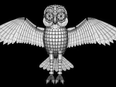 Bubo the Owl Low-poly 3D model