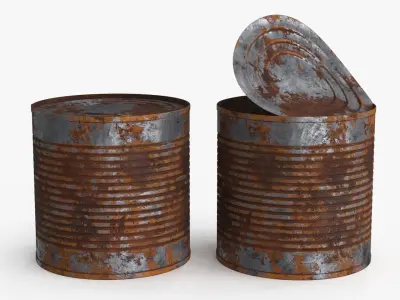 Tin Can v4 Rust Low-poly 3D model