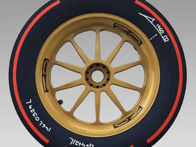 18 inches supersoft front tyre Low-poly 3D model