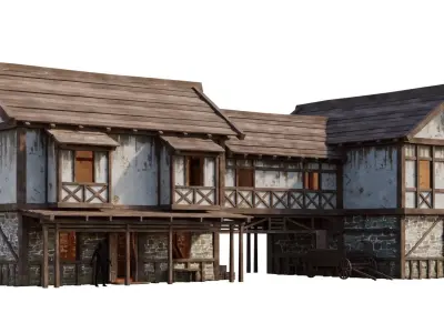 Medieval House 35 PBR 4K GameReady Low-poly 3D model