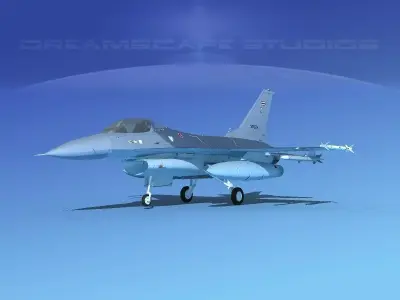 Gen Dyn F-16A Falcon Thailand 3D model