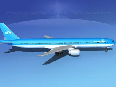 Boeing 777-300 KLM 3D model