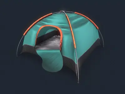 Camping Tent Low-poly 3D model