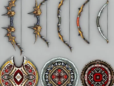 3DRT - Fantasy Arms Set  Low-poly 3D model