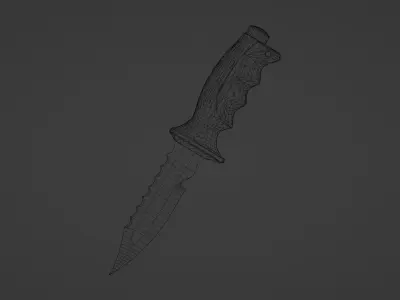 Damascus knife Free low-poly 3D model