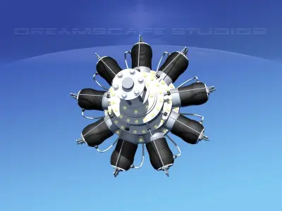 Rotary Aircraft Engine  3D model