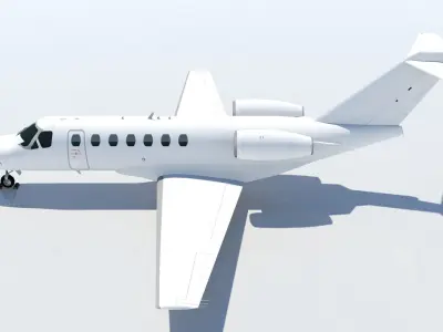 Cessna Citation CJ3 blank texture  jet PBR Low-poly 3D model