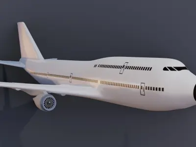 Boeing 747-400 Low-poly 3D model