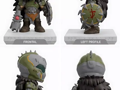 Infernal Vanguard Sci-Fi Demon Hunter Chibi 3D Print Model 3D print model