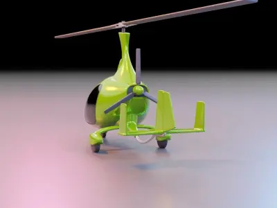 Helicopter - Cavalon Autogyro Low-poly 3D model