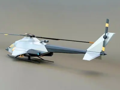 Lowpoly generic military helicopter Low-poly 3D model