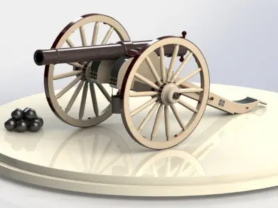 Caisson Cannon Free 3D model