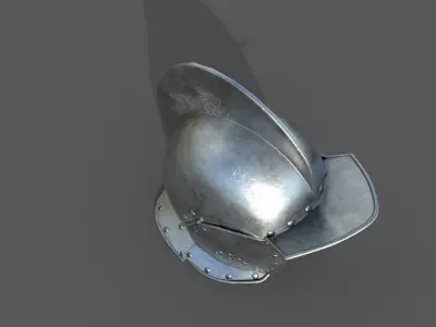 German burgonet helmet Low-poly 3D model