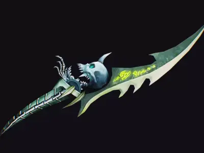 Dagger Bone Short Blade Demonic Sharpener Wedge Grinding Rusty Low-poly 3D model