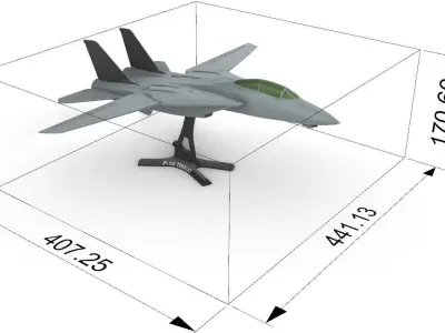 F-14 Tomcat wing movable 3D print model