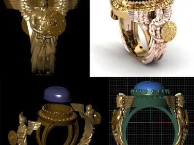 warrior ring 3D print model