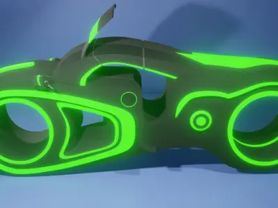 Tron Sci Fi Bike Low-poly 3D model