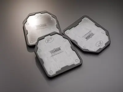 Titanium Armor Plate Low Poly Low-poly 3D model