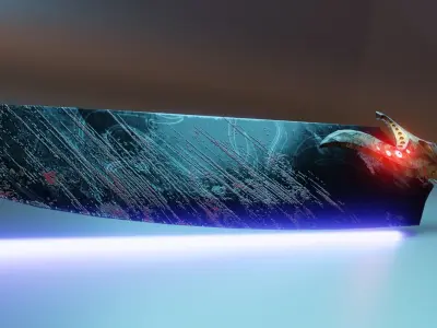 Two-handed Sword PBR Low-Poly Game-Ready 3D Model Low-poly 3D model