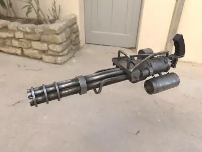 Minigun 02 Low-poly 3D model