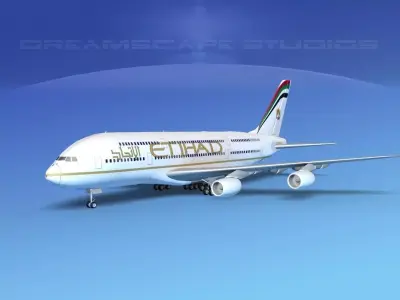 Airbus A380-800 Etihad Airways 3D model
