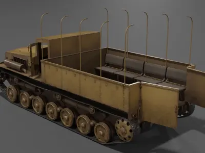 Type 4 Chi-So Half-track armored personnel carrier  Low-poly 3D model