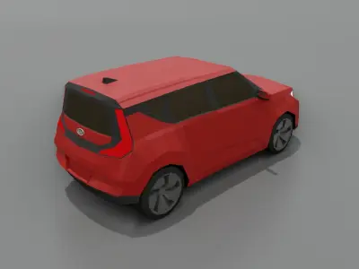 KIA Soul 2020 lowpoly 3D model model Low-poly 3D model