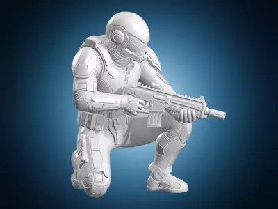 Tau Fire Warrior 3D Print Model 3D print model