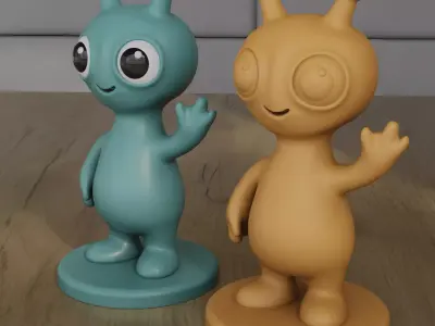 Cute Alien Desk Companion 3D Print Model STL 3D print model