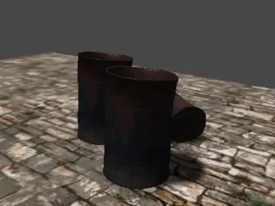 Rusty barrel Low-poly 3D model