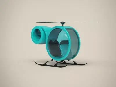 Futuristic Helicopter Low-poly 3D model