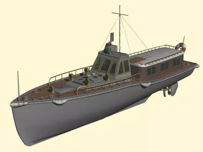 Imperial Japanese Navy 11m Secretary boat 3D model