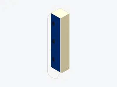 Locker - Resin - Locka - Classic Extra - Triple Tier Low-poly 3D model
