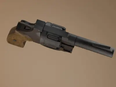 Old antique revolver 3D model