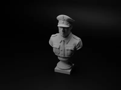 WW2 Soviet Soldier Bust Chess 3D print model get