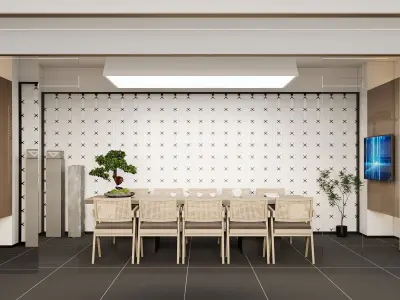  Office reception lobby interior scene 11 3D model