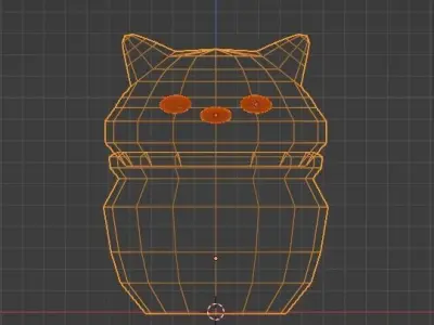 Low Poly Cat in Pot Free 3D model