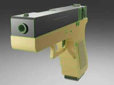 Modular Glock - 18 Low Poly Low-poly 3D model