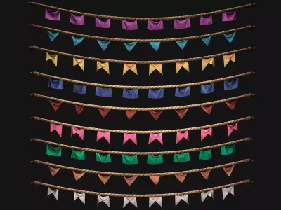 Medieval Flag for the Fair Low-poly 3D model