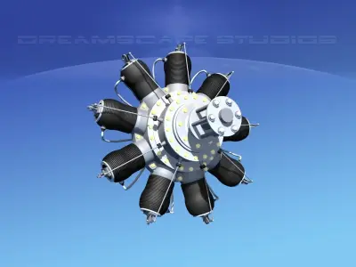 Rotary Aircraft Engine  3D model
