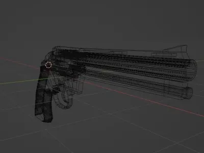 Highly detailed 3D revolver model Free low-poly 3D model