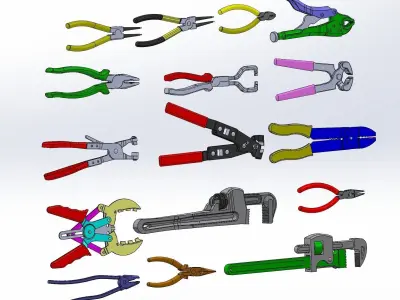 Pliers set of 3D model