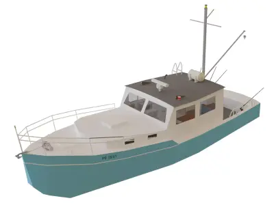 Fisher Boat Free low-poly 3D model