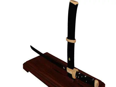 Japanese Katana Wakizashi Display Stand 3D model