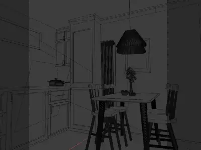 kitchen room Free 3D model