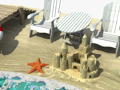 Beach Fragment 3D model